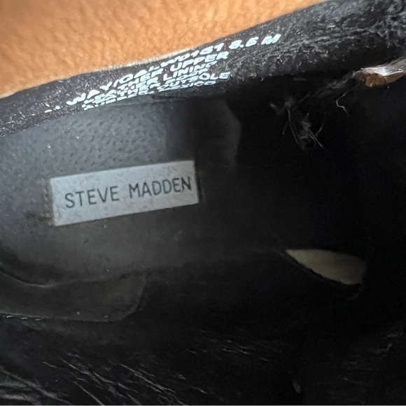 Steve Madden Galway Leather Lace Up Boots Size 8.5 Cognac Brown - Picture 9 of 10